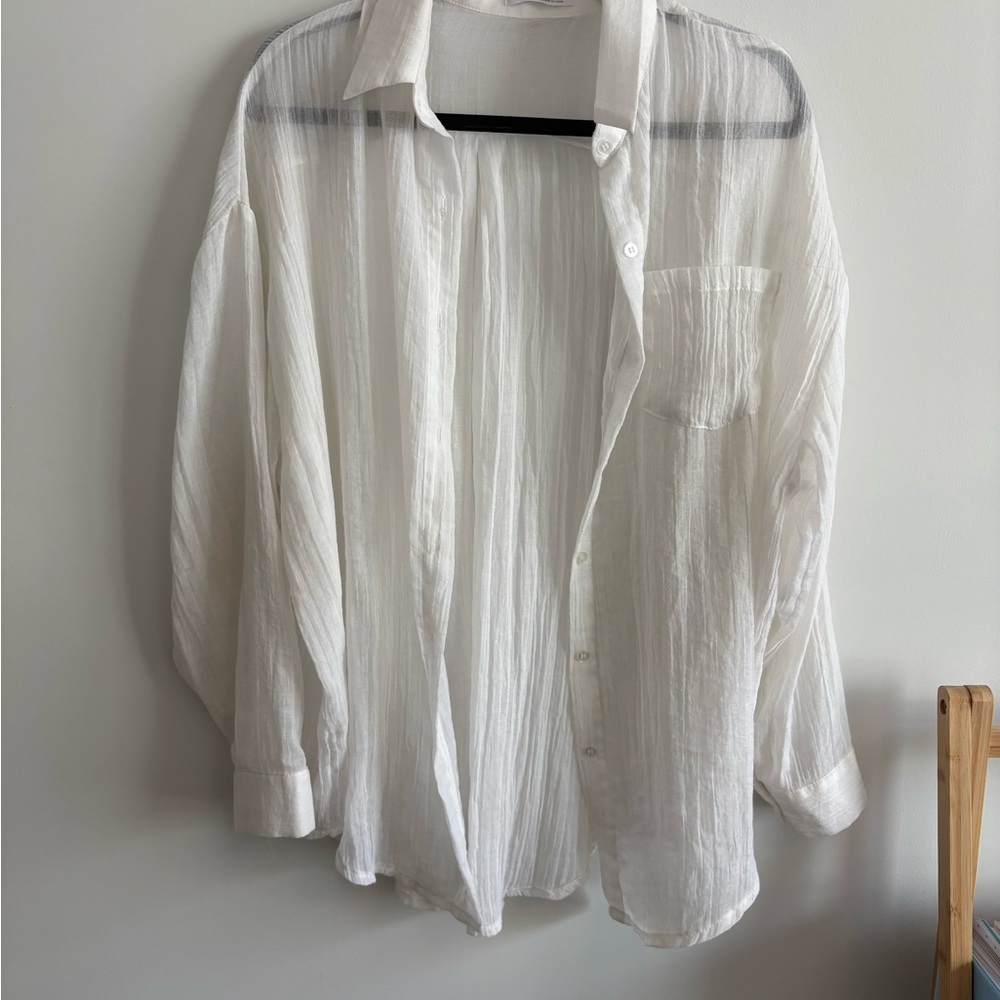 OAK + FORT Sheer White Blouse